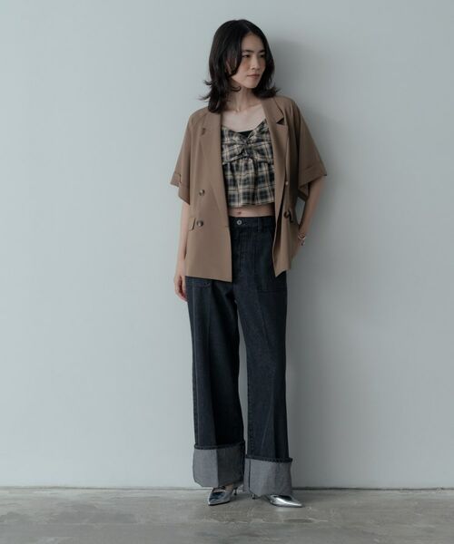 GALLEST / ギャレスト テーラードジャケット | 【セットアップ対応】イージーダブルブレスト半袖ジャケット | 詳細1