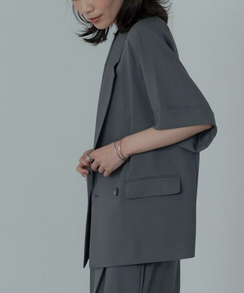 GALLEST / ギャレスト テーラードジャケット | 【セットアップ対応】イージーダブルブレスト半袖ジャケット | 詳細11