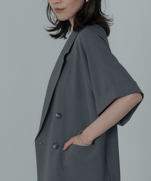 GALLEST / ギャレスト テーラードジャケット | 【セットアップ対応】イージーダブルブレスト半袖ジャケット | 詳細13