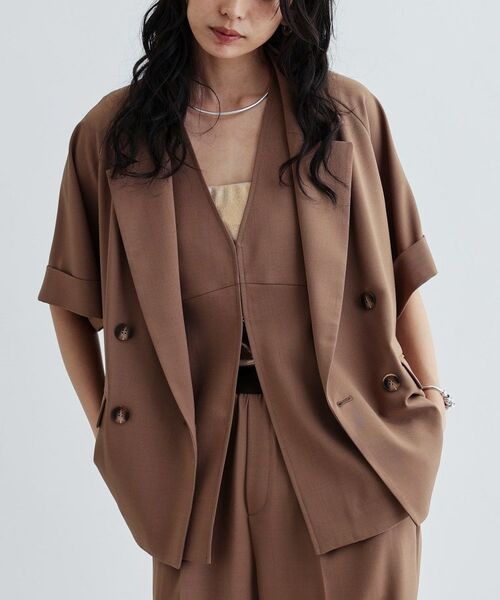 GALLEST / ギャレスト テーラードジャケット | 【セットアップ対応】イージーダブルブレスト半袖ジャケット | 詳細17