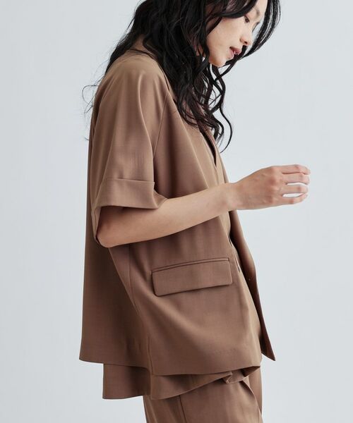 GALLEST / ギャレスト テーラードジャケット | 【セットアップ対応】イージーダブルブレスト半袖ジャケット | 詳細19