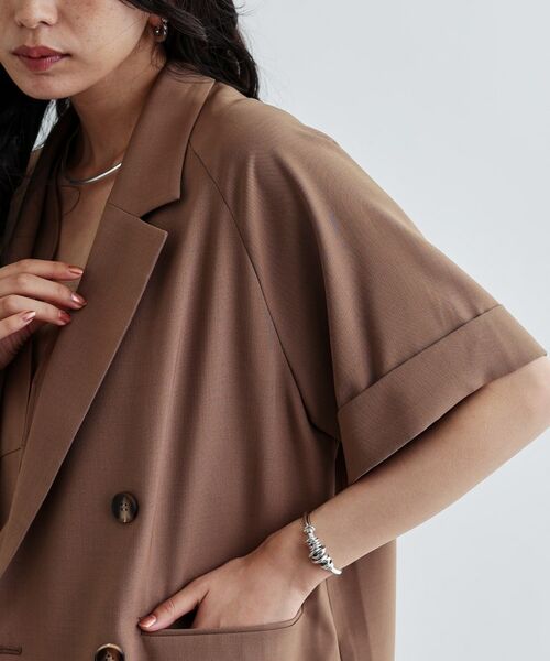 GALLEST / ギャレスト テーラードジャケット | 【セットアップ対応】イージーダブルブレスト半袖ジャケット | 詳細20