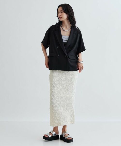 GALLEST / ギャレスト テーラードジャケット | 【セットアップ対応】イージーダブルブレスト半袖ジャケット | 詳細23