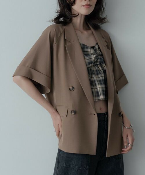 GALLEST / ギャレスト テーラードジャケット | 【セットアップ対応】イージーダブルブレスト半袖ジャケット | 詳細3