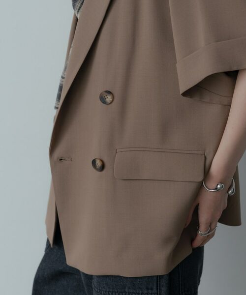 GALLEST / ギャレスト テーラードジャケット | 【セットアップ対応】イージーダブルブレスト半袖ジャケット | 詳細6