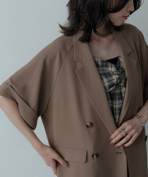 GALLEST / ギャレスト テーラードジャケット | 【セットアップ対応】イージーダブルブレスト半袖ジャケット | 詳細7