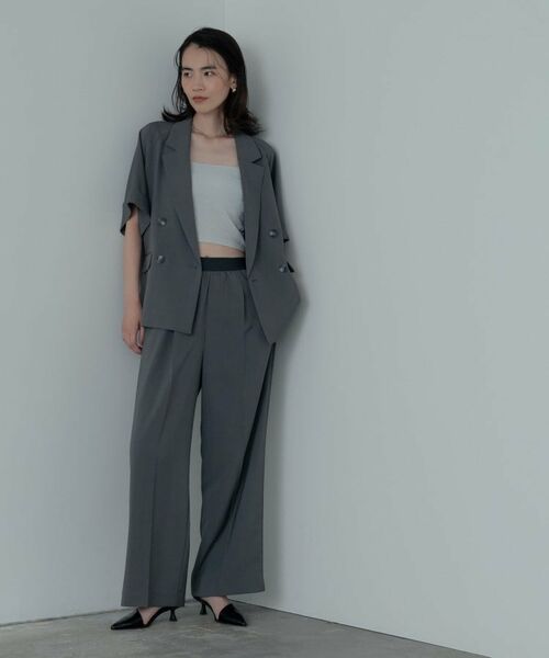 GALLEST / ギャレスト テーラードジャケット | 【セットアップ対応】イージーダブルブレスト半袖ジャケット | 詳細8