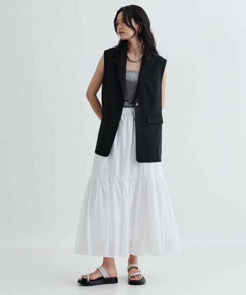 GALLEST / ギャレスト ベスト | 【セットアップ対応】リネンライクジレジャケット【カセット服/通勤・オフィス】 | 詳細1