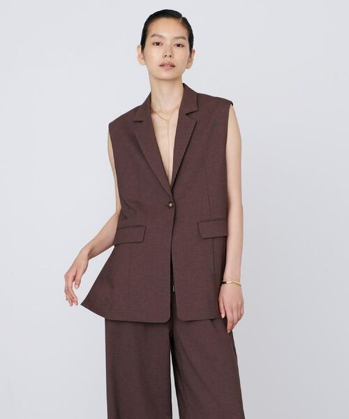 GALLEST / ギャレスト ベスト | 【セットアップ対応】リネンライクジレジャケット【カセット服/通勤・オフィス】 | 詳細18