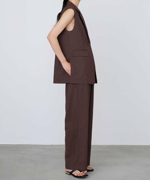 GALLEST / ギャレスト ベスト | 【セットアップ対応】リネンライクジレジャケット【カセット服/通勤・オフィス】 | 詳細19