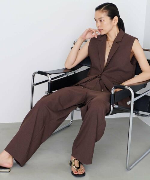 GALLEST / ギャレスト ベスト | 【セットアップ対応】リネンライクジレジャケット【カセット服/通勤・オフィス】 | 詳細20