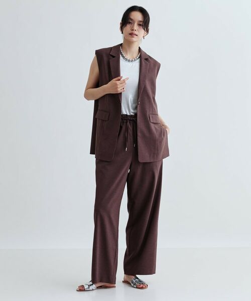 GALLEST / ギャレスト ベスト | 【セットアップ対応】リネンライクジレジャケット【カセット服/通勤・オフィス】 | 詳細9