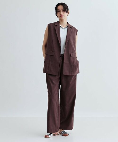 GALLEST / ギャレスト パンツ | 【セットアップ対応】リネンライクイージーパンツ【カセット服/通勤・オフィス】 | 詳細5