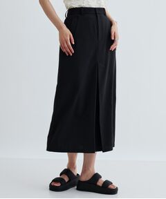 GALLEST / ギャレスト ロング・マキシ丈スカート | 【セットアップ対応】リネンライクボックスタックスカート【カセット服/通勤・オフィス】