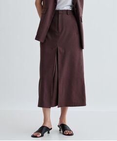 GALLEST / ギャレスト ロング・マキシ丈スカート | 【セットアップ対応】リネンライクボックスタックスカート【カセット服/通勤・オフィス】