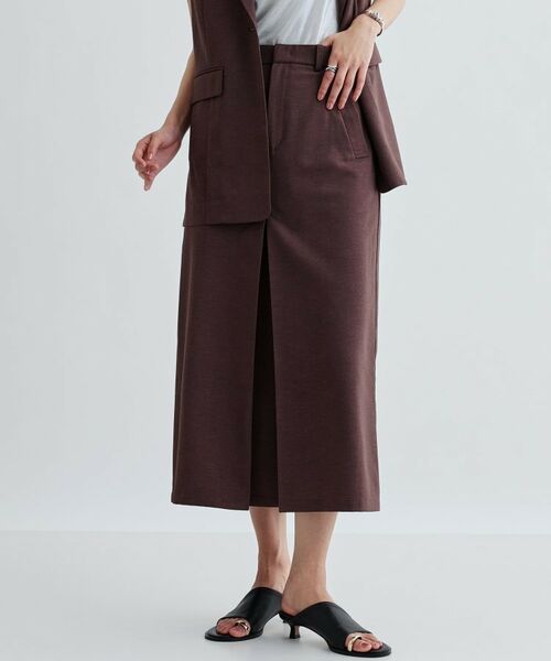 GALLEST / ギャレスト ロング・マキシ丈スカート | 【セットアップ対応】リネンライクボックスタックスカート【カセット服/通勤・オフィス】 | 詳細12