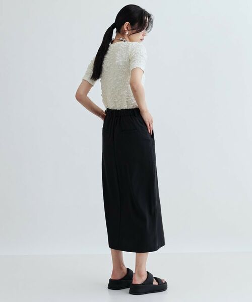 GALLEST / ギャレスト ロング・マキシ丈スカート | 【セットアップ対応】リネンライクボックスタックスカート【カセット服/通勤・オフィス】 | 詳細2