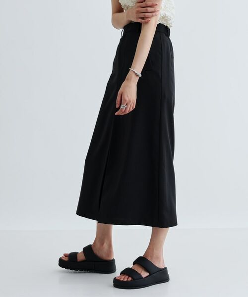 GALLEST / ギャレスト ロング・マキシ丈スカート | 【セットアップ対応】リネンライクボックスタックスカート【カセット服/通勤・オフィス】 | 詳細5