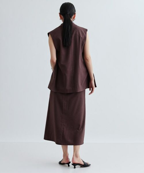 GALLEST / ギャレスト ロング・マキシ丈スカート | 【セットアップ対応】リネンライクボックスタックスカート【カセット服/通勤・オフィス】 | 詳細9