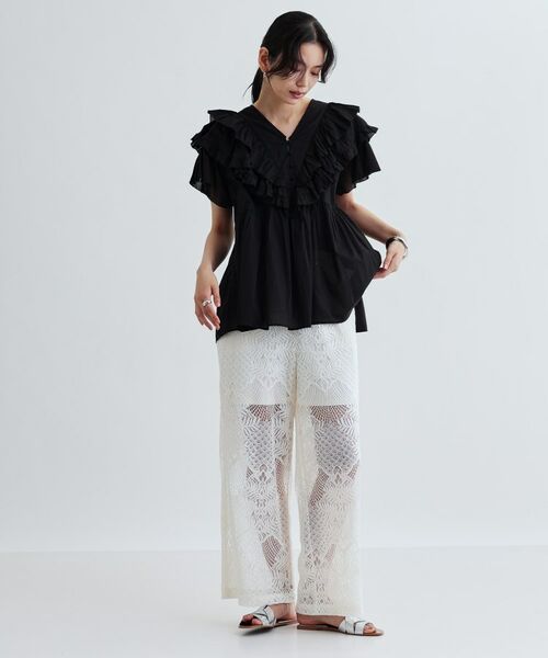 GALLEST / ギャレスト シャツ・ブラウス | フリルレイヤードコットンブラウス | 詳細11