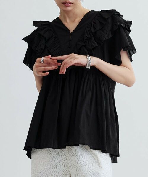 GALLEST / ギャレスト シャツ・ブラウス | フリルレイヤードコットンブラウス | 詳細12