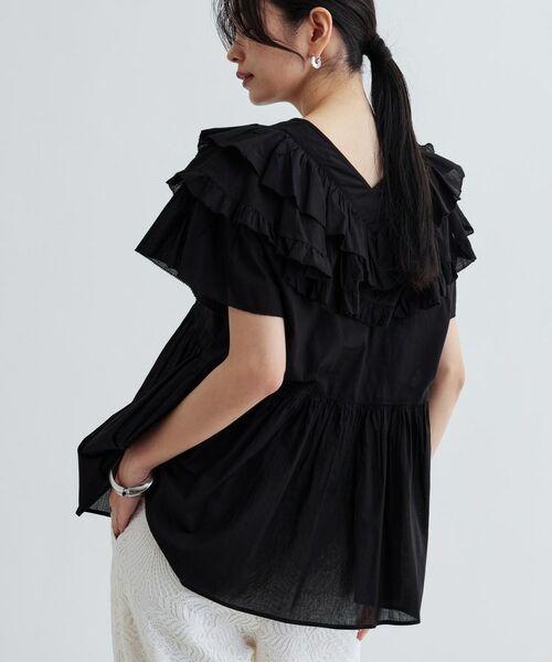 GALLEST / ギャレスト シャツ・ブラウス | フリルレイヤードコットンブラウス | 詳細13