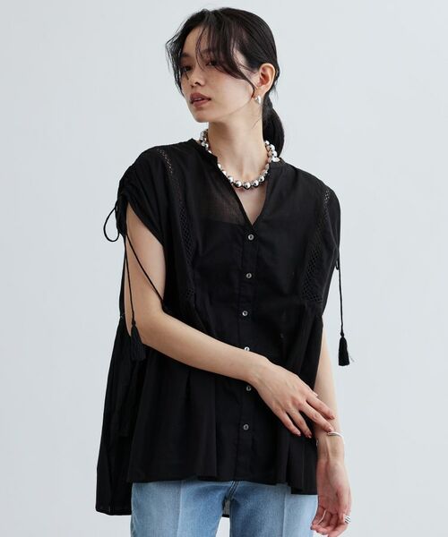 GALLEST / ギャレスト シャツ・ブラウス | シャーリングスリーブコットンブラウス | 詳細3