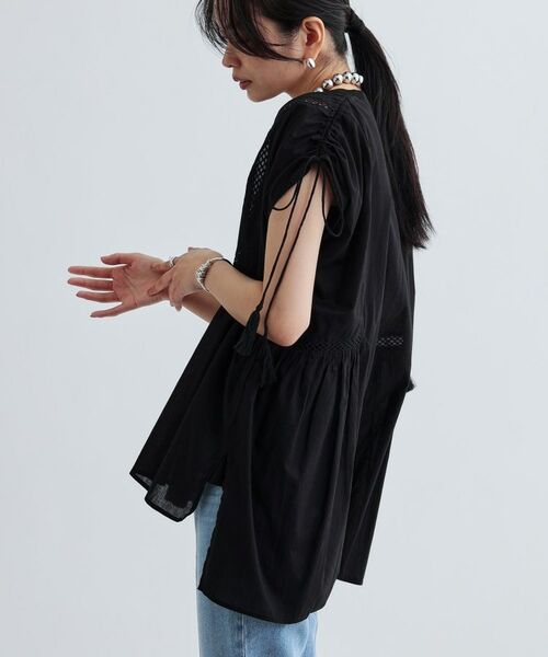 GALLEST / ギャレスト シャツ・ブラウス | シャーリングスリーブコットンブラウス | 詳細4