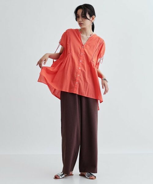 GALLEST / ギャレスト シャツ・ブラウス | シャーリングスリーブコットンブラウス | 詳細9