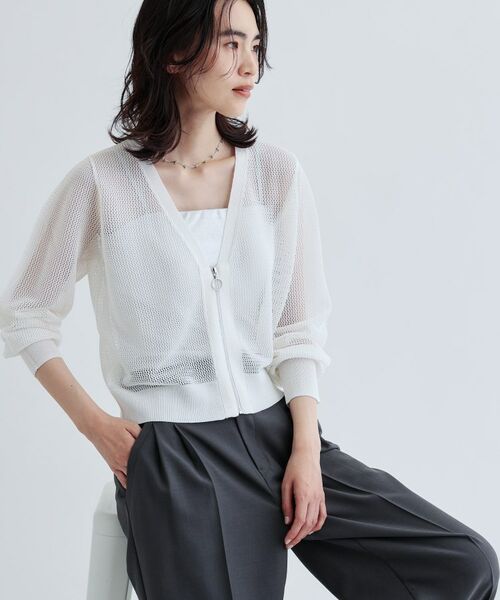 GALLEST / ギャレスト カーディガン・ボレロ | 【再入荷】メッシュジップカーディガン | 詳細10