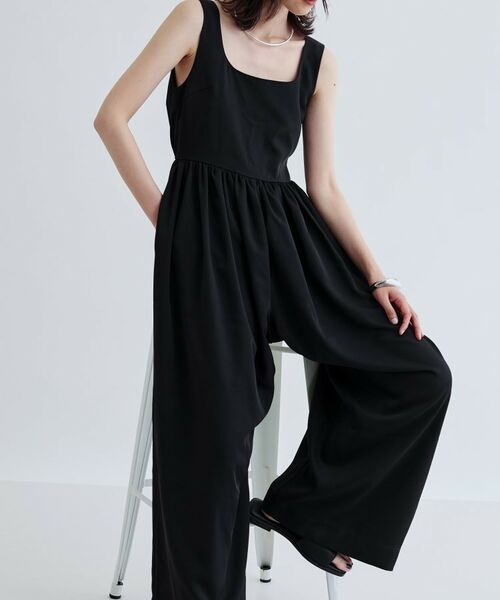 GALLEST / ギャレスト サロペット・オールインワン | バックデザインサロペット(ブラック(019))