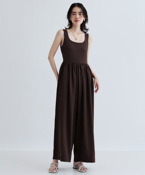 GALLEST / ギャレスト サロペット・オールインワン | バックデザインサロペット(ブラウン(044))
