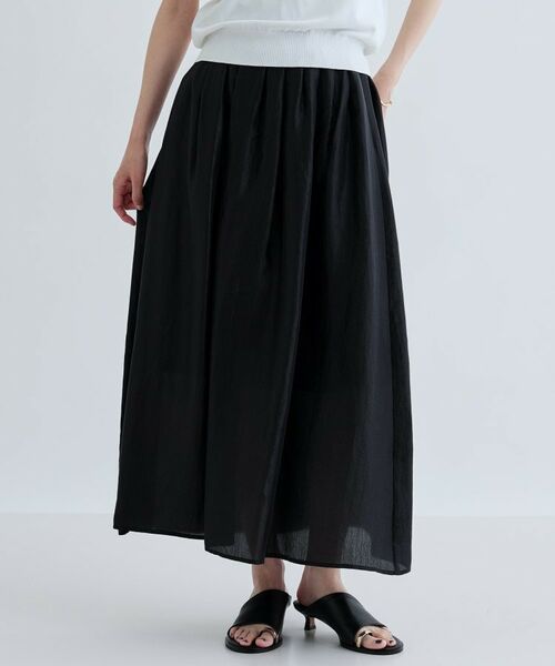 GALLEST / ギャレスト ロング・マキシ丈スカート | シアーマキシスカート(ブラック(019))