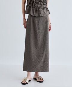 GALLEST / ギャレスト ロング・マキシ丈スカート | 【セットアップ可能】スクエアサッカースリットスカート【洗える/カセット服】