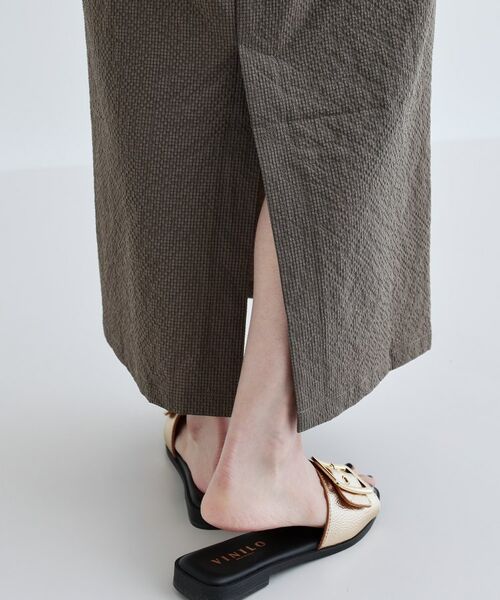 GALLEST / ギャレスト ロング・マキシ丈スカート | 【セットアップ可能】スクエアサッカースリットスカート【洗える/カセット服】 | 詳細10