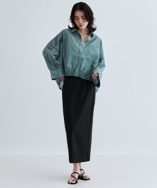 GALLEST / ギャレスト ロング・マキシ丈スカート | 【セットアップ可能】スクエアサッカースリットスカート【洗える/カセット服】 | 詳細2