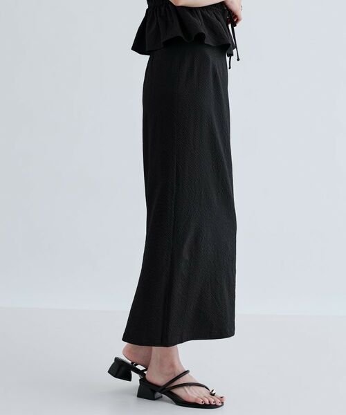 GALLEST / ギャレスト ロング・マキシ丈スカート | 【セットアップ可能】スクエアサッカースリットスカート【洗える/カセット服】 | 詳細4