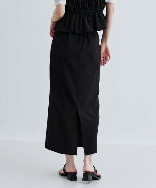 GALLEST / ギャレスト ロング・マキシ丈スカート | 【セットアップ可能】スクエアサッカースリットスカート【洗える/カセット服】 | 詳細5