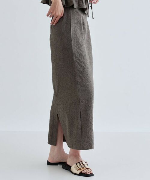 GALLEST / ギャレスト ロング・マキシ丈スカート | 【セットアップ可能】スクエアサッカースリットスカート【洗える/カセット服】 | 詳細8