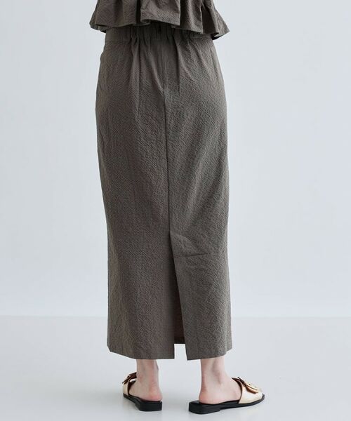 GALLEST / ギャレスト ロング・マキシ丈スカート | 【セットアップ可能】スクエアサッカースリットスカート【洗える/カセット服】 | 詳細9