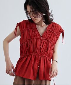 GALLEST / ギャレスト シャツ・ブラウス | ギャザースリーブレスブラウス