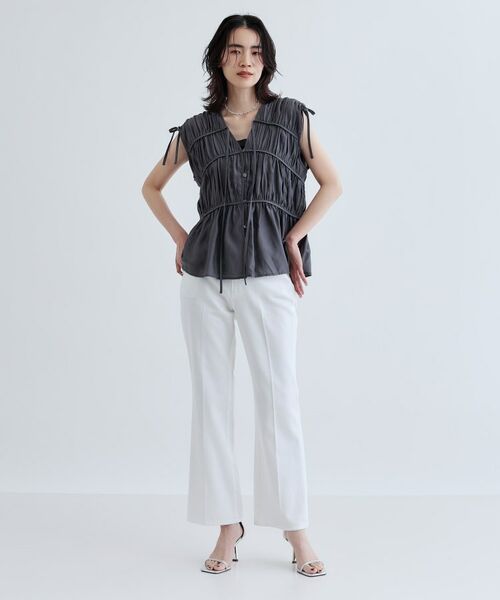 GALLEST / ギャレスト シャツ・ブラウス | ギャザースリーブレスブラウス | 詳細1