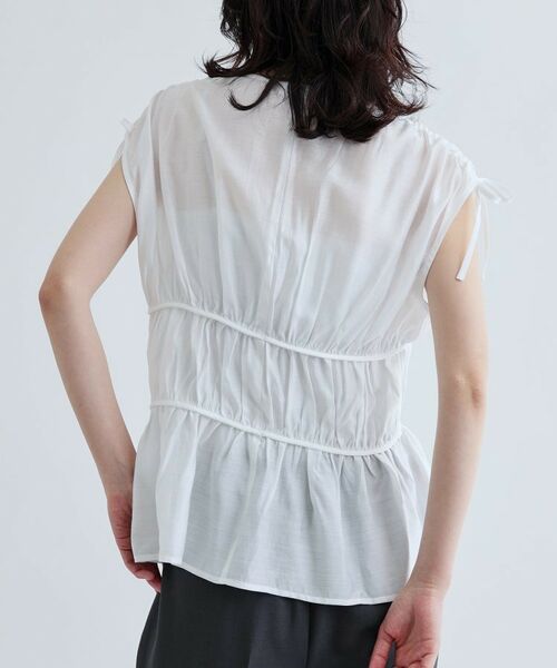 GALLEST / ギャレスト シャツ・ブラウス | ギャザースリーブレスブラウス | 詳細11