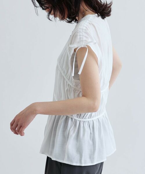 GALLEST / ギャレスト シャツ・ブラウス | ギャザースリーブレスブラウス | 詳細12