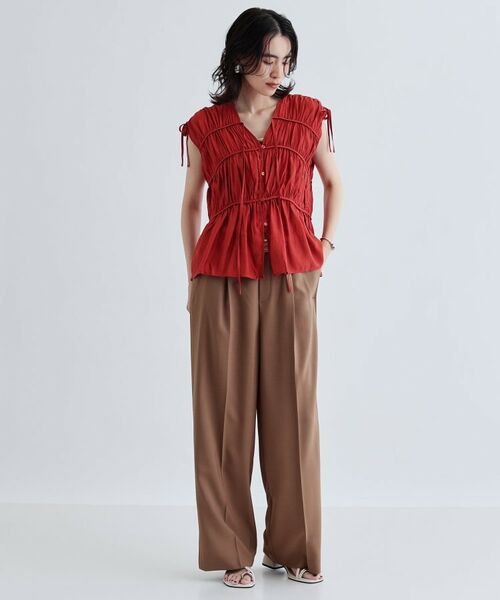 GALLEST / ギャレスト シャツ・ブラウス | ギャザースリーブレスブラウス | 詳細13