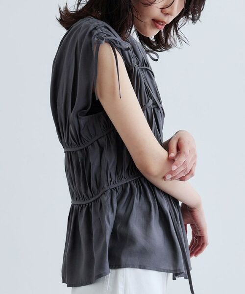 GALLEST / ギャレスト シャツ・ブラウス | ギャザースリーブレスブラウス | 詳細3