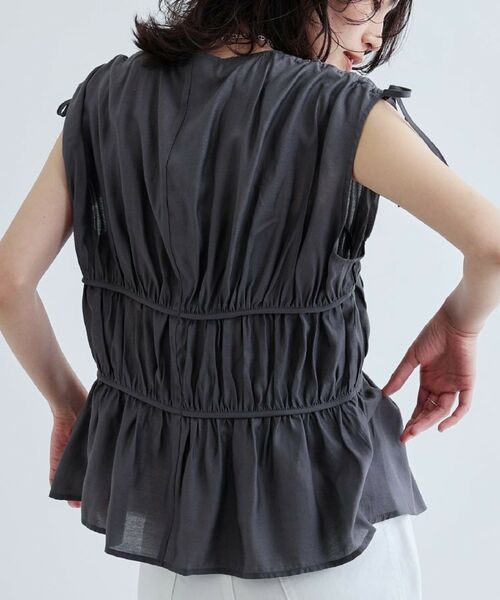 GALLEST / ギャレスト シャツ・ブラウス | ギャザースリーブレスブラウス | 詳細4