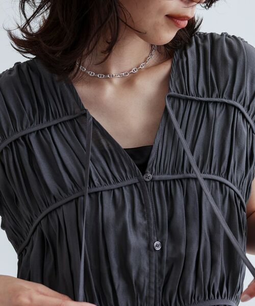 GALLEST / ギャレスト シャツ・ブラウス | ギャザースリーブレスブラウス | 詳細6