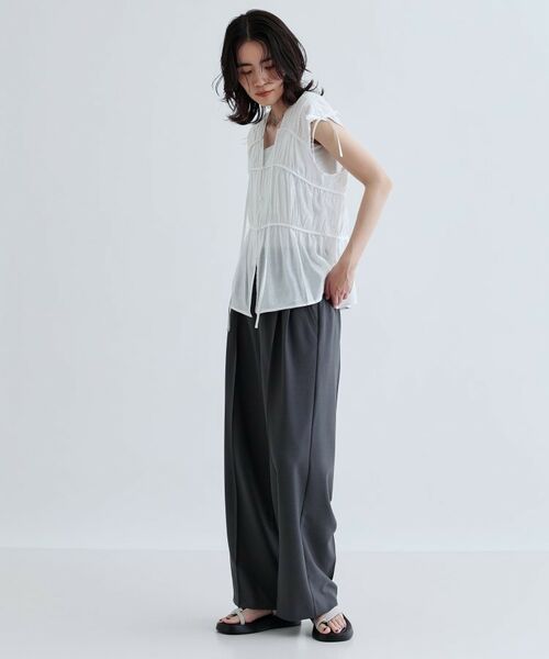 GALLEST / ギャレスト シャツ・ブラウス | ギャザースリーブレスブラウス | 詳細9