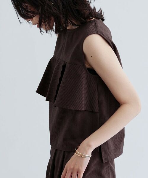 GALLEST / ギャレスト シャツ・ブラウス | 【セットアップ可能】ストライプサッカーフリルブラウス【洗える/カセット服】 | 詳細4